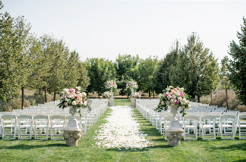 An altar set up in the stunning Napa Valley