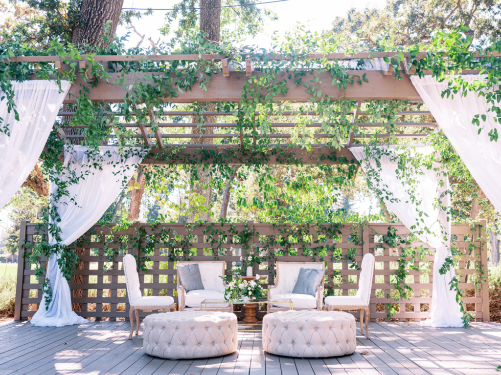 an outdoor wedding ceremony.