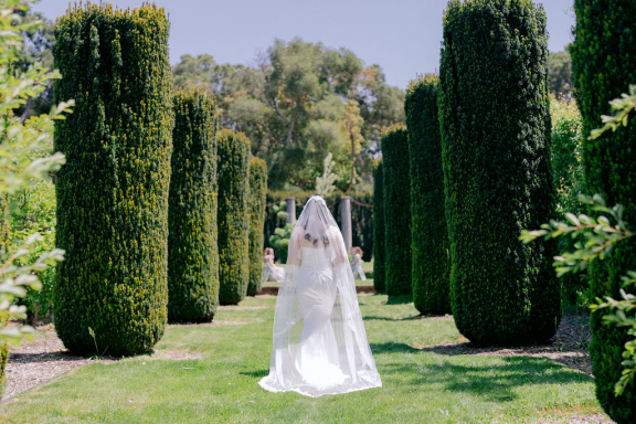 Bride walking down the aisle