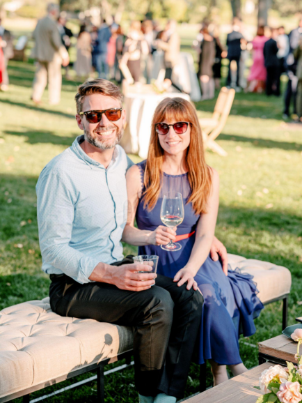 guests at a wedding enjoying cocktails
