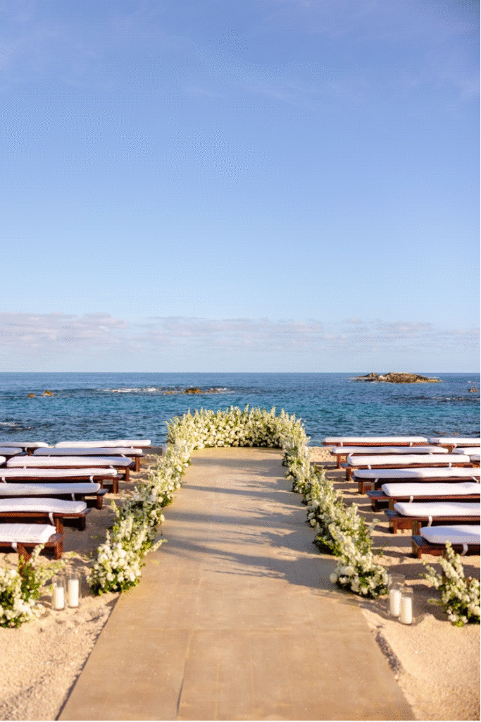 simple wedding décor by the beach.