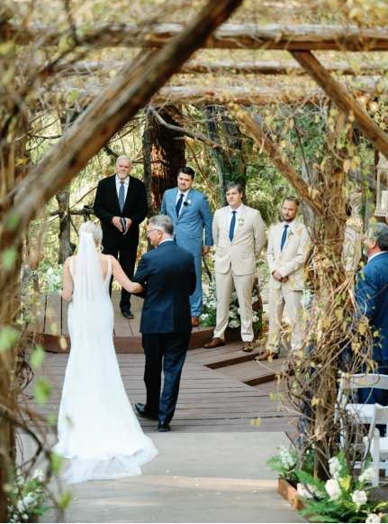 a bride walking down the aisle