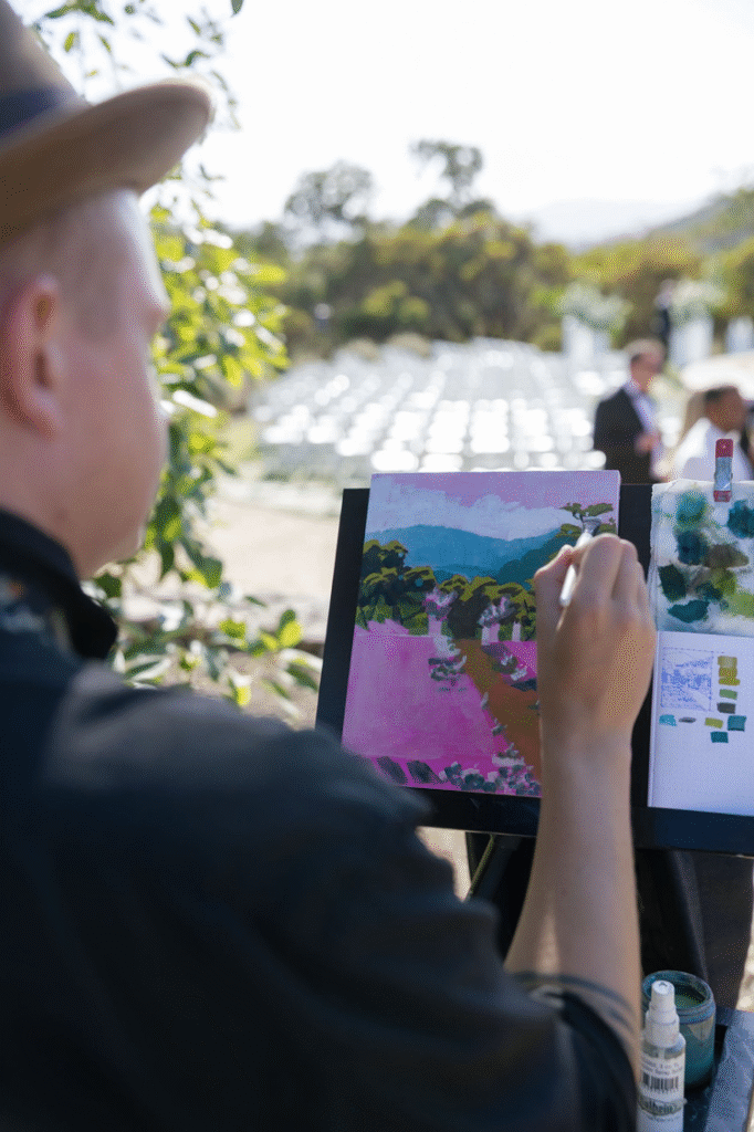Couple posing outdoors after their Austin wedding ceremony
