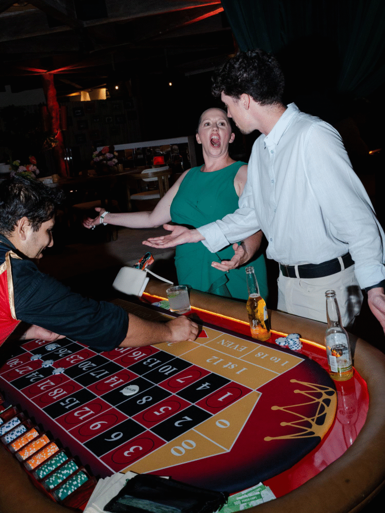 A casino table at a wedding.
