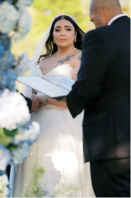 A bride feeling sentimental