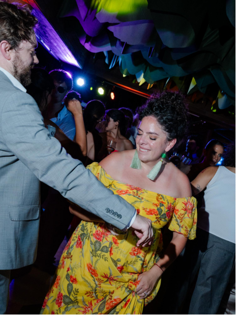 Guests dance and enjoy at a wedding