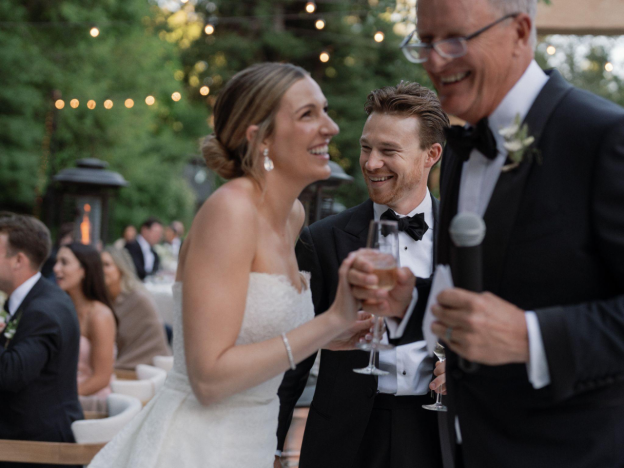 A bride glows under beautiful lighting
