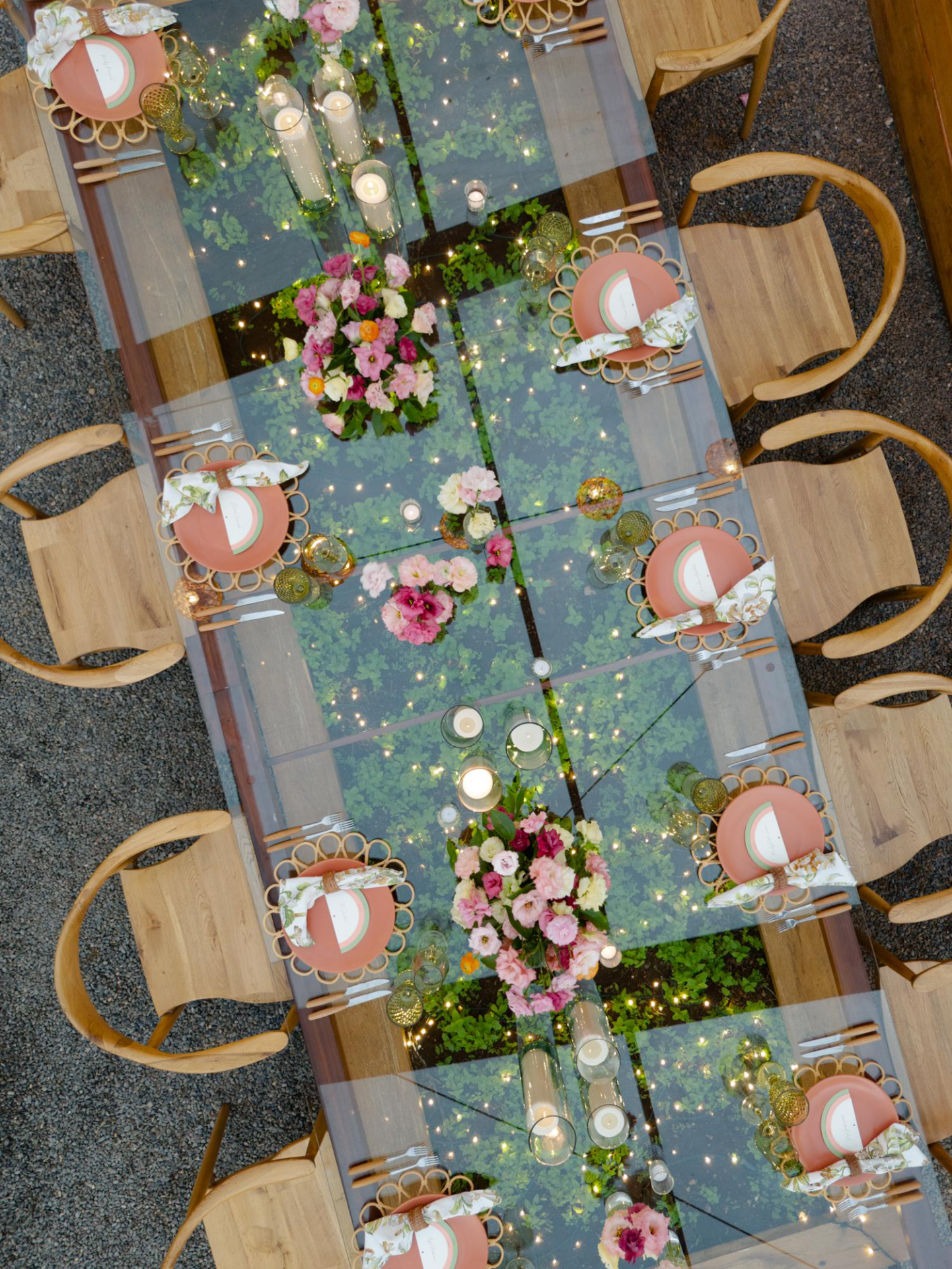 A table with custom napkins that guests can take home.