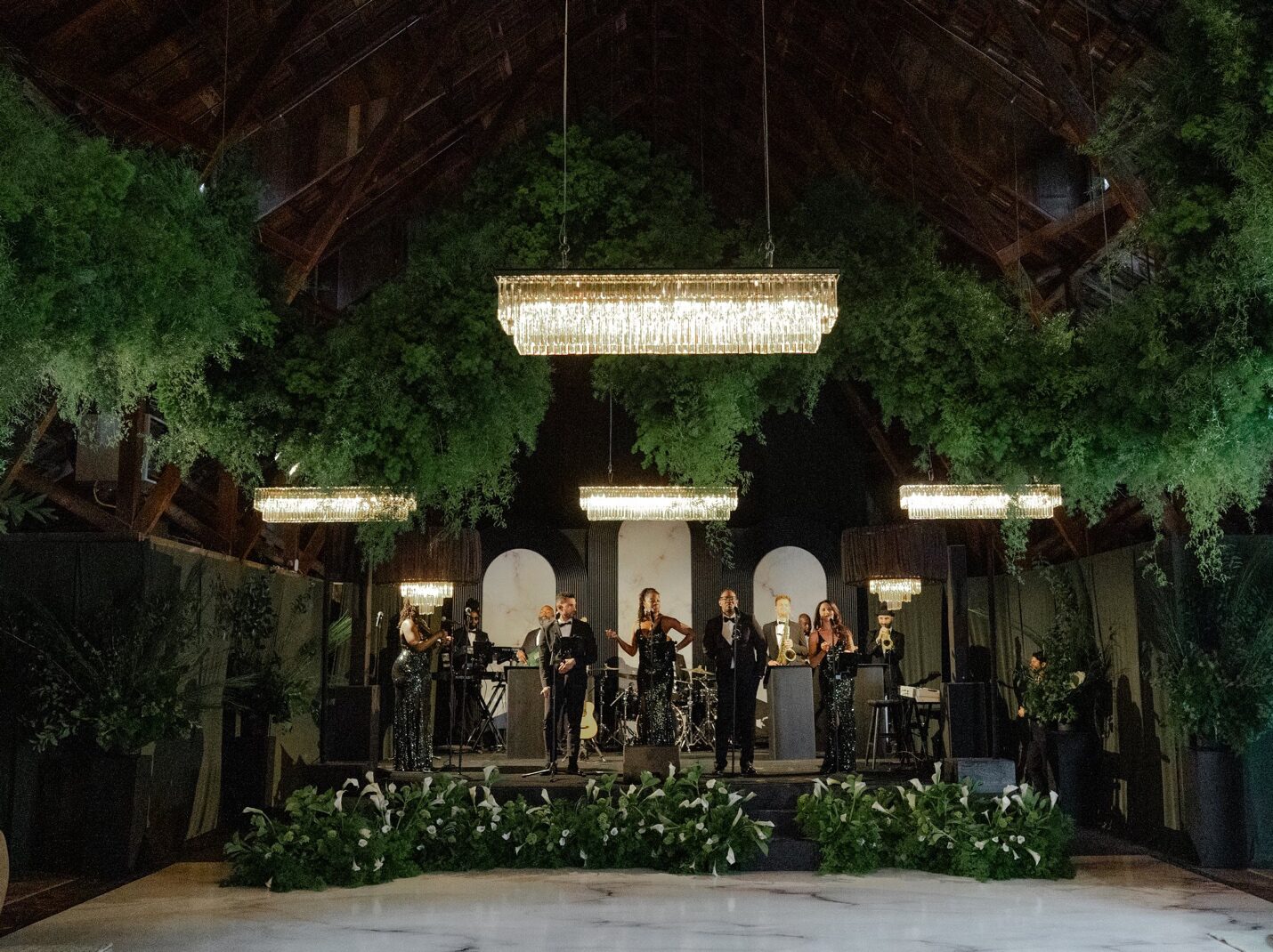 floral arrangement at a wedding event.