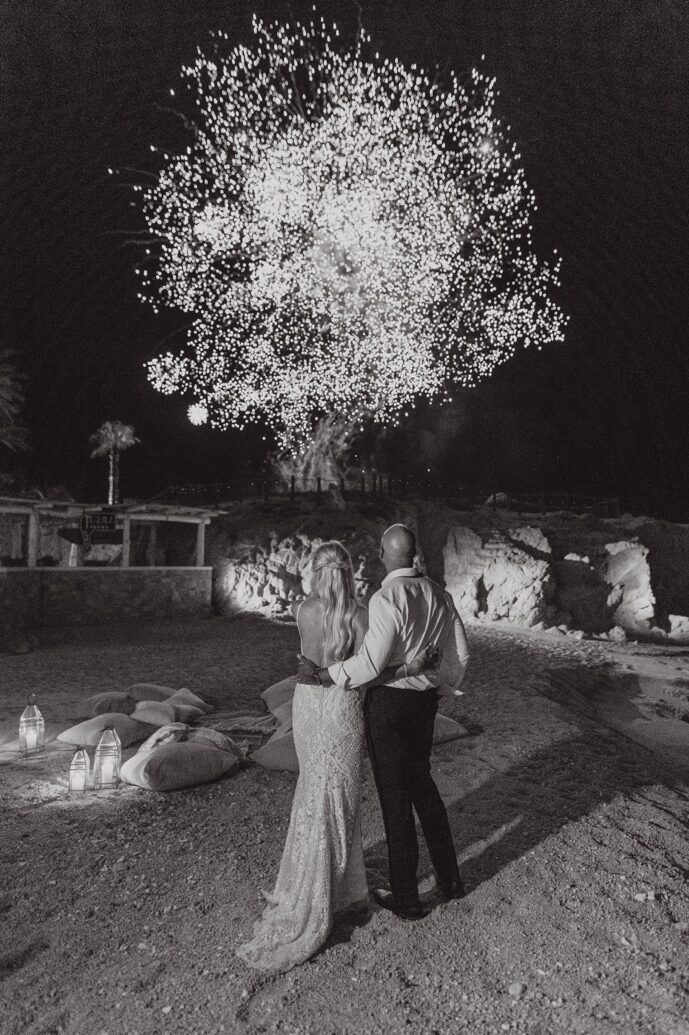 fireworks at a wedding event.