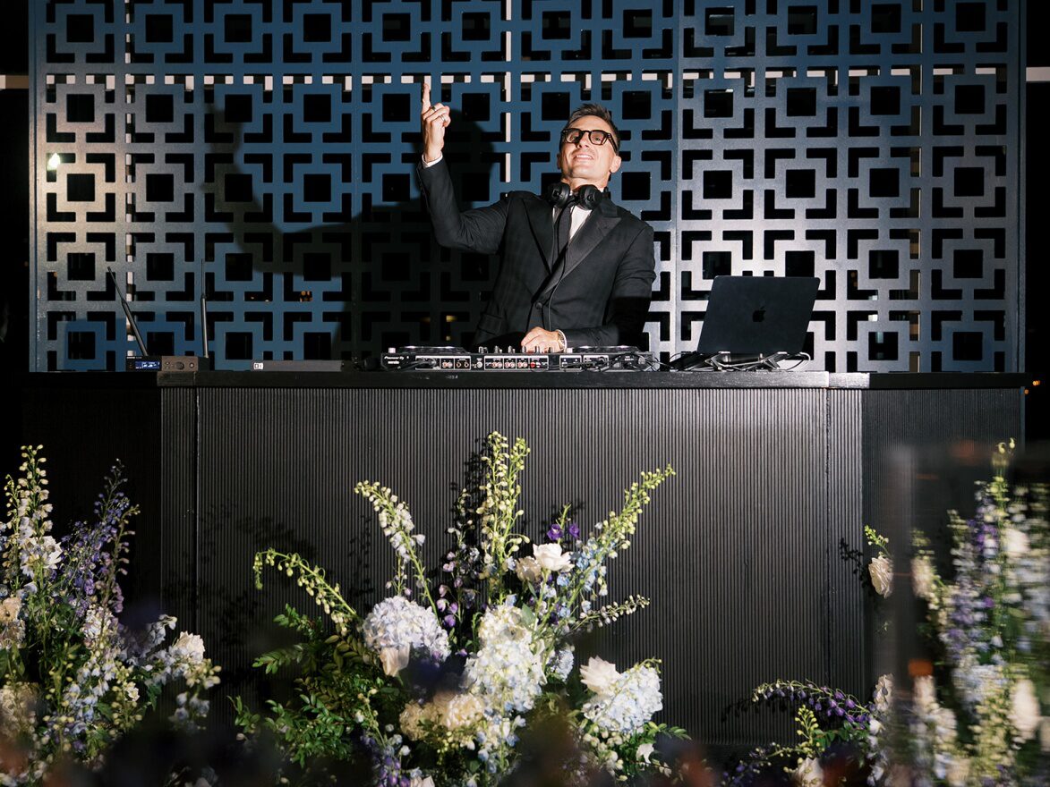 a DJ at a wedding.