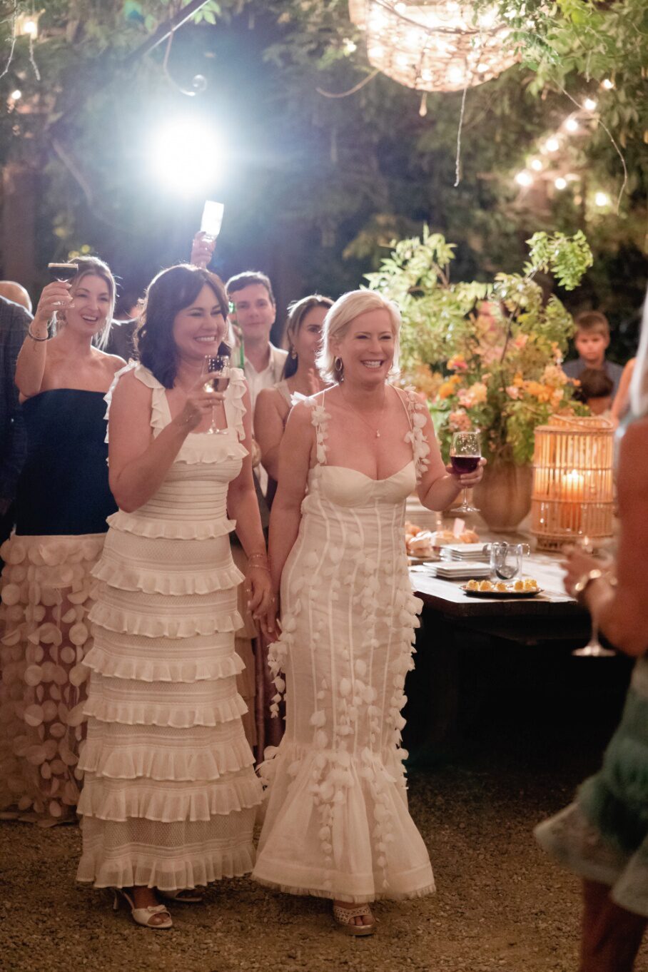 a couple celebrating on their wedding day.