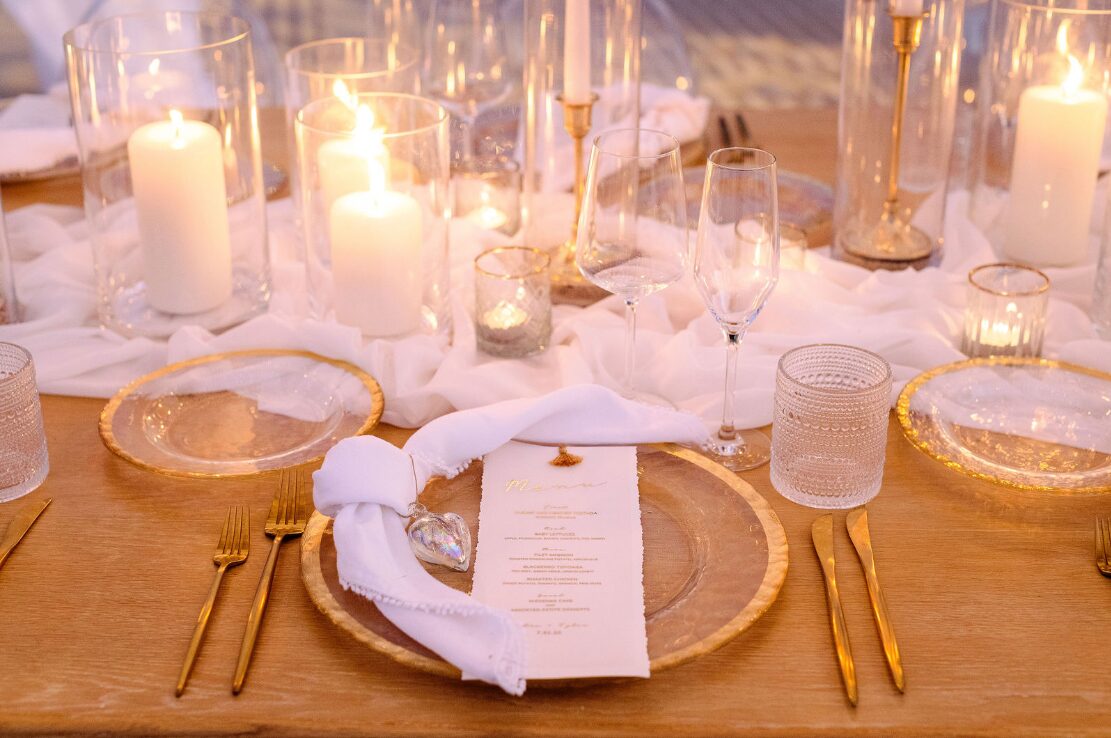 Candles at a reception table