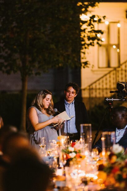 A person giving a speech
