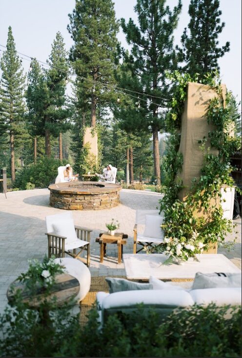 A wedding reception area