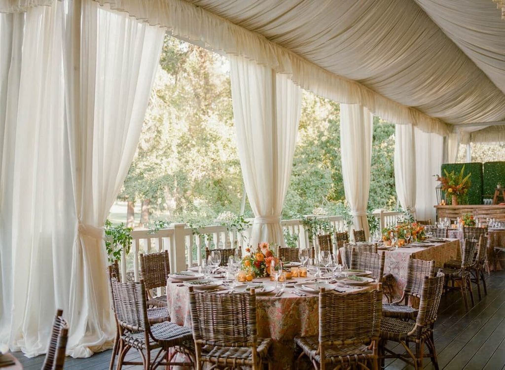 A beautiful wedding with greenery.